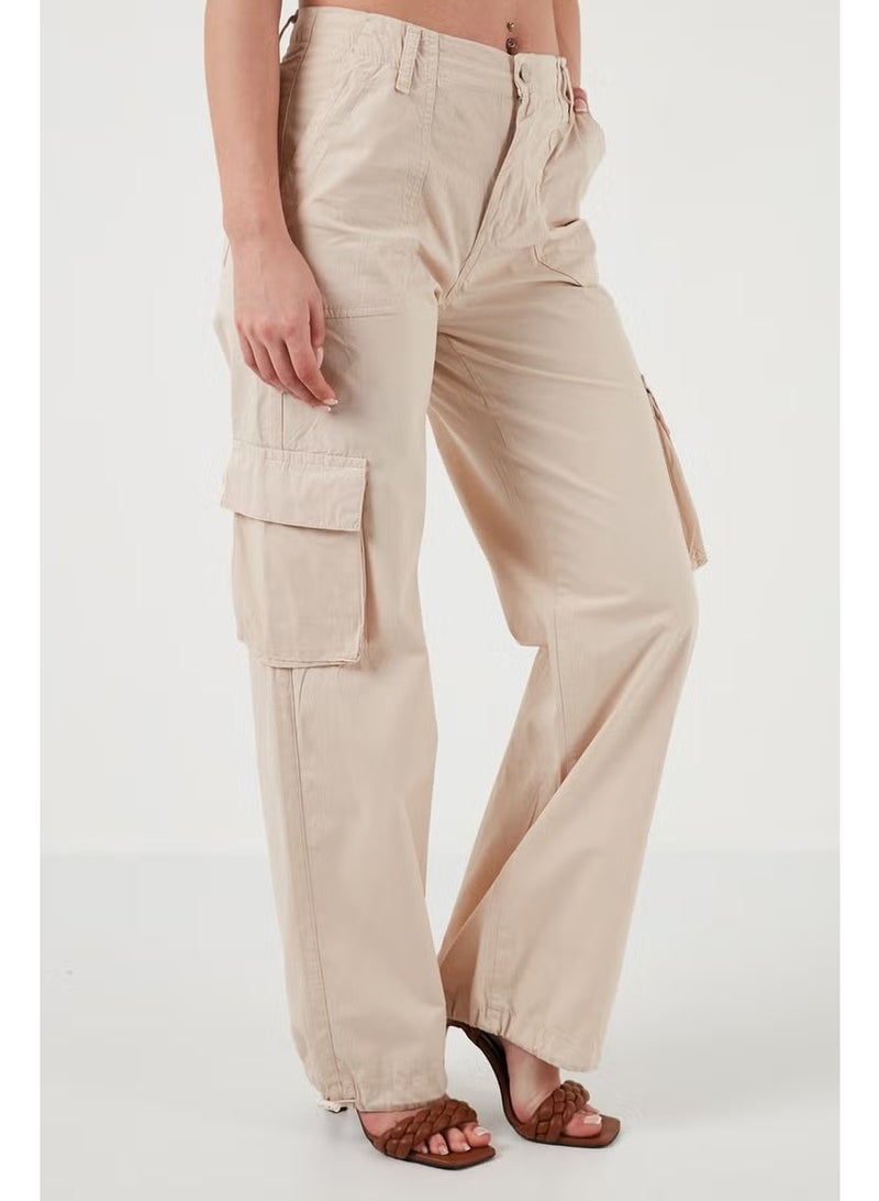Lela Cotton High Waist Wide Leg Cargo Pants Women's Trousers 668YP50022S4 - Image 1